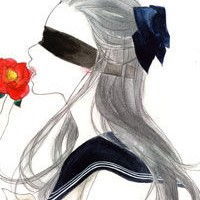 卡通闺蜜头像一左一右 小黑猫遇上了美人鱼