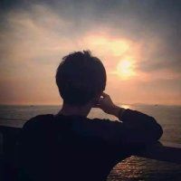 海边情侣头像一对两张  一左一右的情侣头像海边