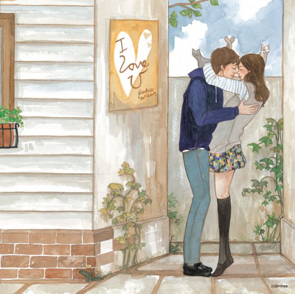 情侣唯美动漫手绘图片