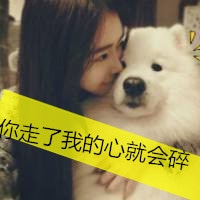 可爱女生抱宠物头像带文字
