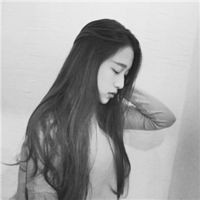 黑白头像侧脸女生
