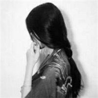 黑白头像侧脸女生