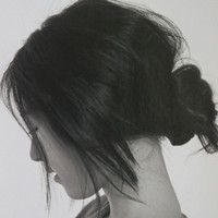 黑白头像侧脸女生