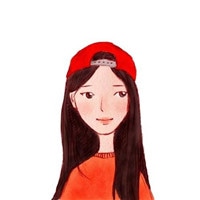戴帽子女生卡通头像