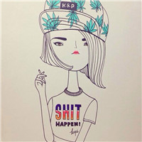 戴帽子女生卡通头像