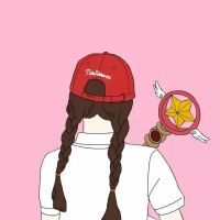 戴帽子女生卡通头像