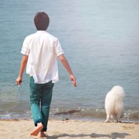 韩系阳光男生海边头像