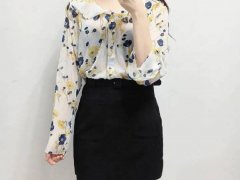 碎花衬衣短裙搭配图片,女人味十足!