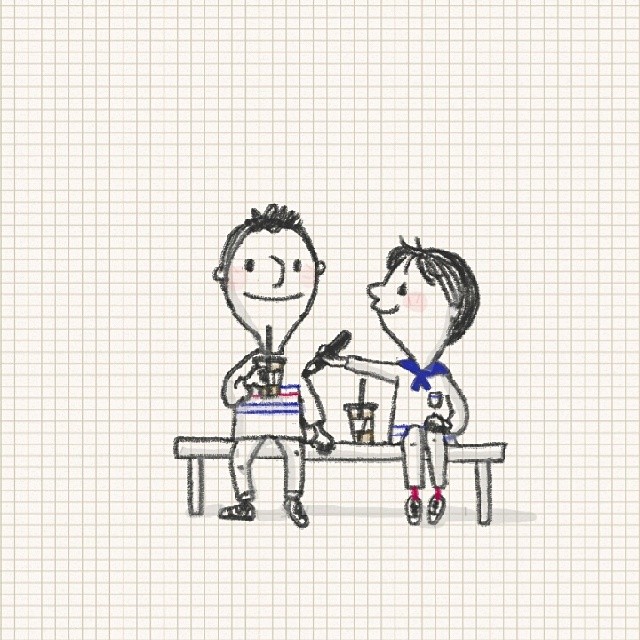 手绘情侣图片简笔画