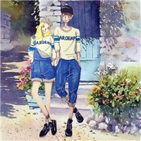 唯美萌卡通情侣头像一对