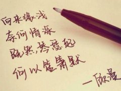 手写文字图片之向来缘浅奈何情深