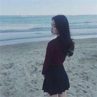 唯美小清新女生海边头像