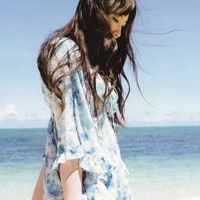 女生侧面唯美头像海边