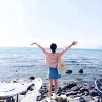 背影女神海边唯美头像