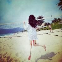 背影女神海边唯美头像