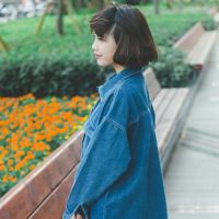 唯美短发女生头像背影