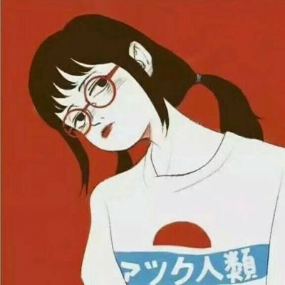大红色的头像女生卡通人物