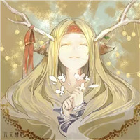 带鹿角的女生森系头像