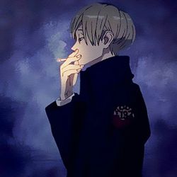 紫色头像动漫男生