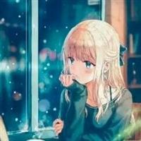 卡通侧脸忧伤女生头像