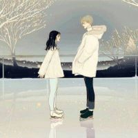 二次元情侣头像一左一右唯美清纯