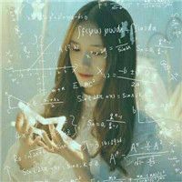 带有数学公式的女生头像