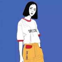 蓝色背景qq卡通情侣头像