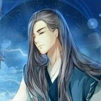 蓝色背景qq卡通情侣头像