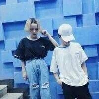 非主流情头一男一女分开