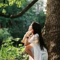 森系侧脸唯美女生头像