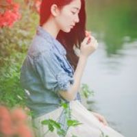 森系侧脸唯美女生头像