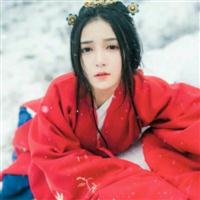 红色唯美女生头像