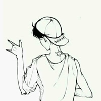 帅气的卡通男生背影头像图片