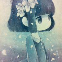 忧伤的二次元女生头像