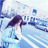 蓝色系女生头像唯美图片