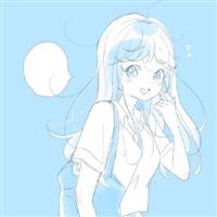 二次元蓝色系qq女生头像