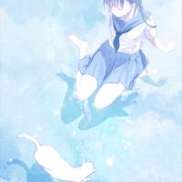 二次元蓝色系qq女生头像