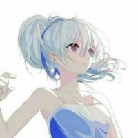 二次元蓝色系qq女生头像