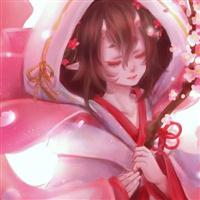 红色系动漫头像女生