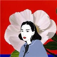 红色系动漫头像女生