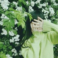 唯美女生头像绿色