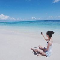 大海太阳女生唯美头像