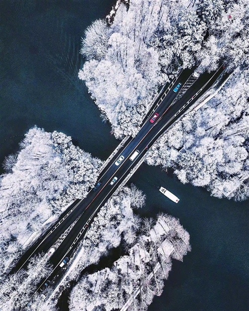 唯美的杭州西湖雪景图