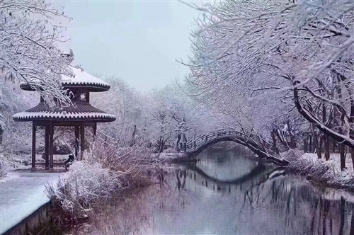 唯美的杭州西湖雪景图