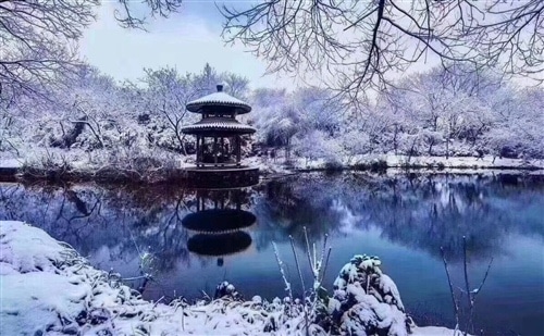 唯美的杭州西湖雪景图