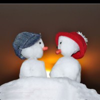 冬天两个雪人微信头像 微信头像两个雪人