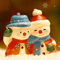 冬天两个雪人微信头像 微信头像两个雪人